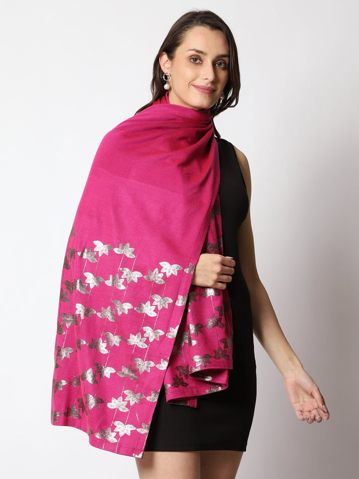 Women’s Knitted Daffodil Foil Printed Stole