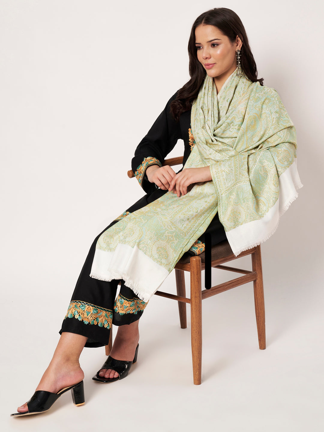 Women's Jamawar Wool Shawl
