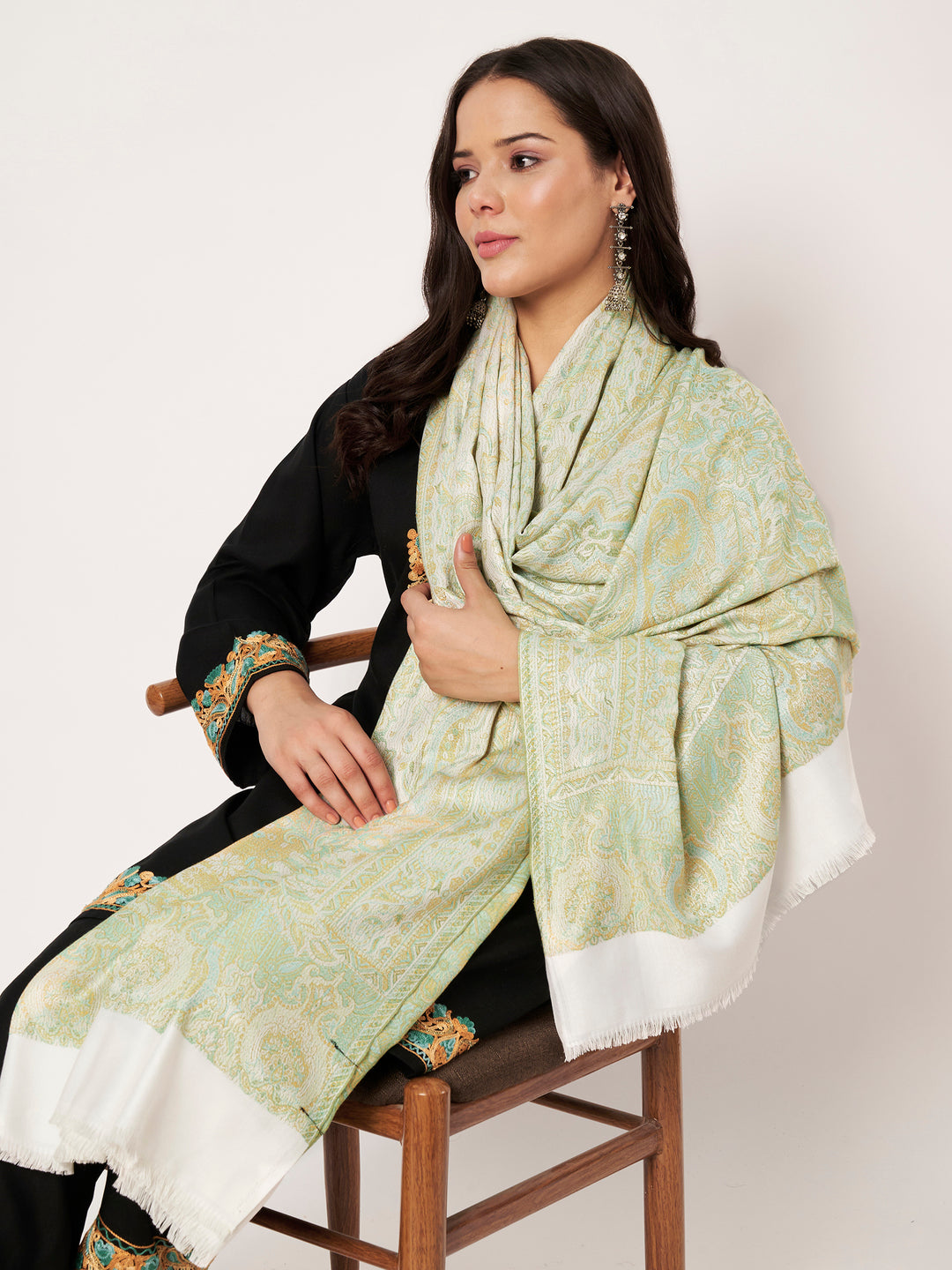 Women's Jamawar Wool Shawl