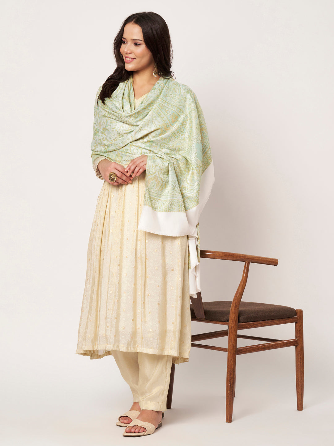 Women's Jamawar Wool Shawl