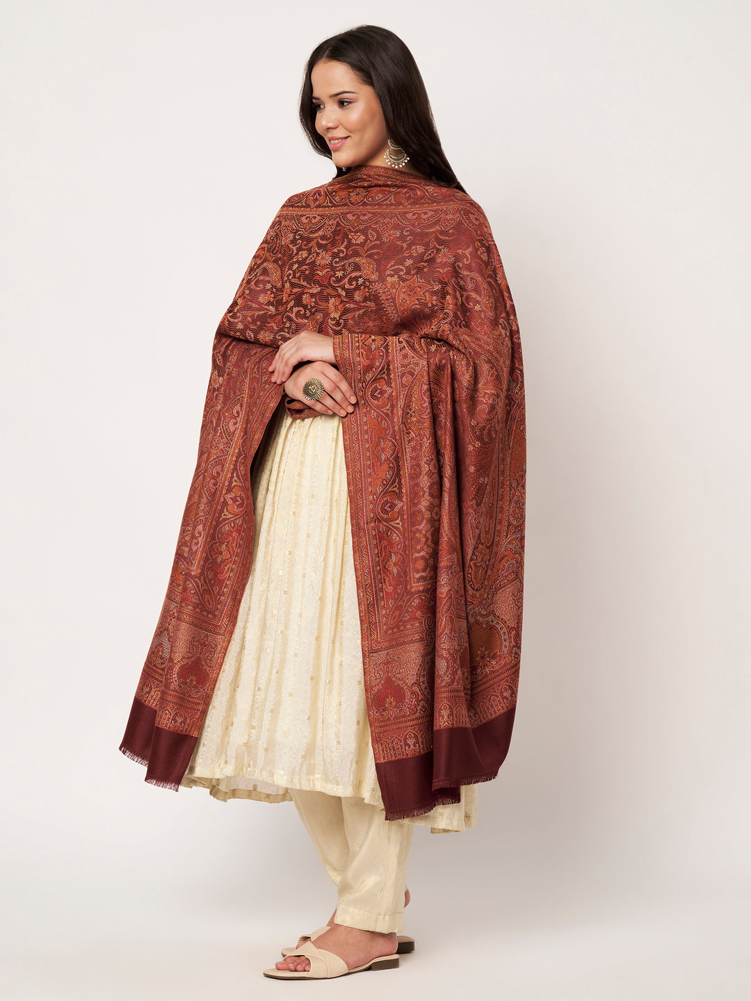 Women's Jamawar Wool Shawl