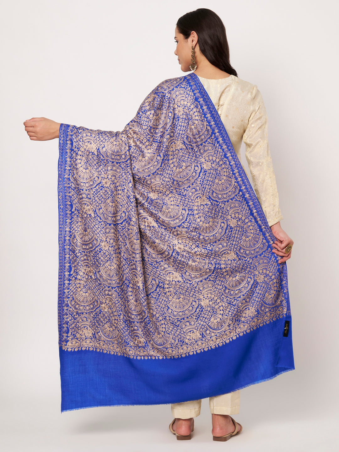 Women's Aari Embroidered Wool Shawl
