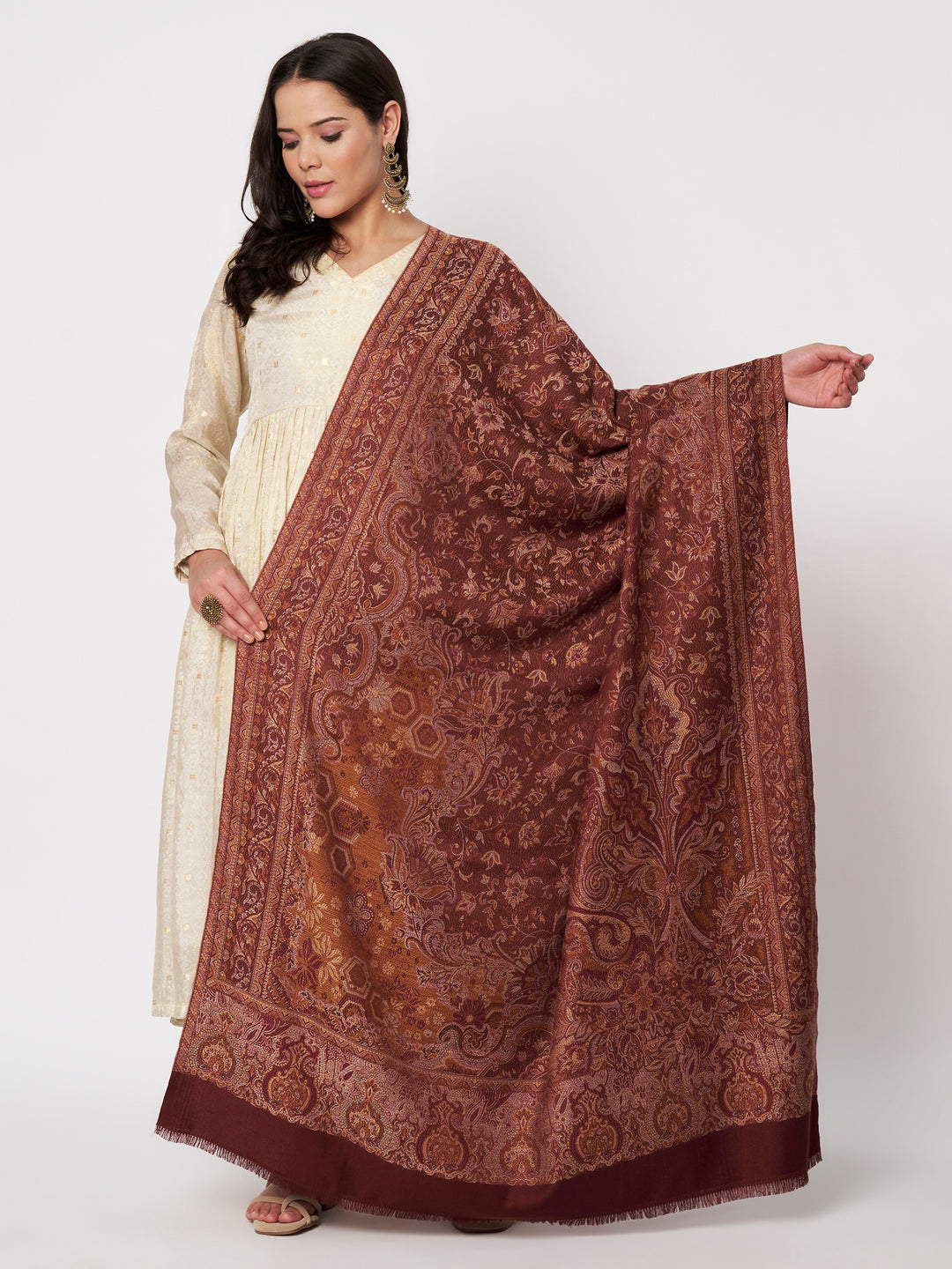 Women's Jamawar Wool Shawl