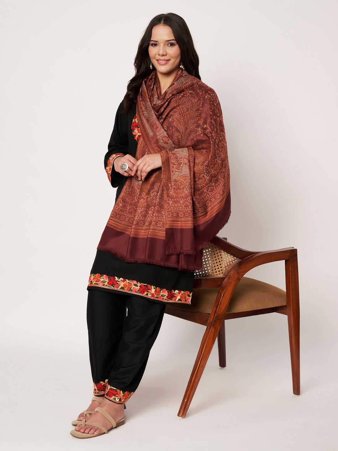Women's Jamawar Wool Shawl