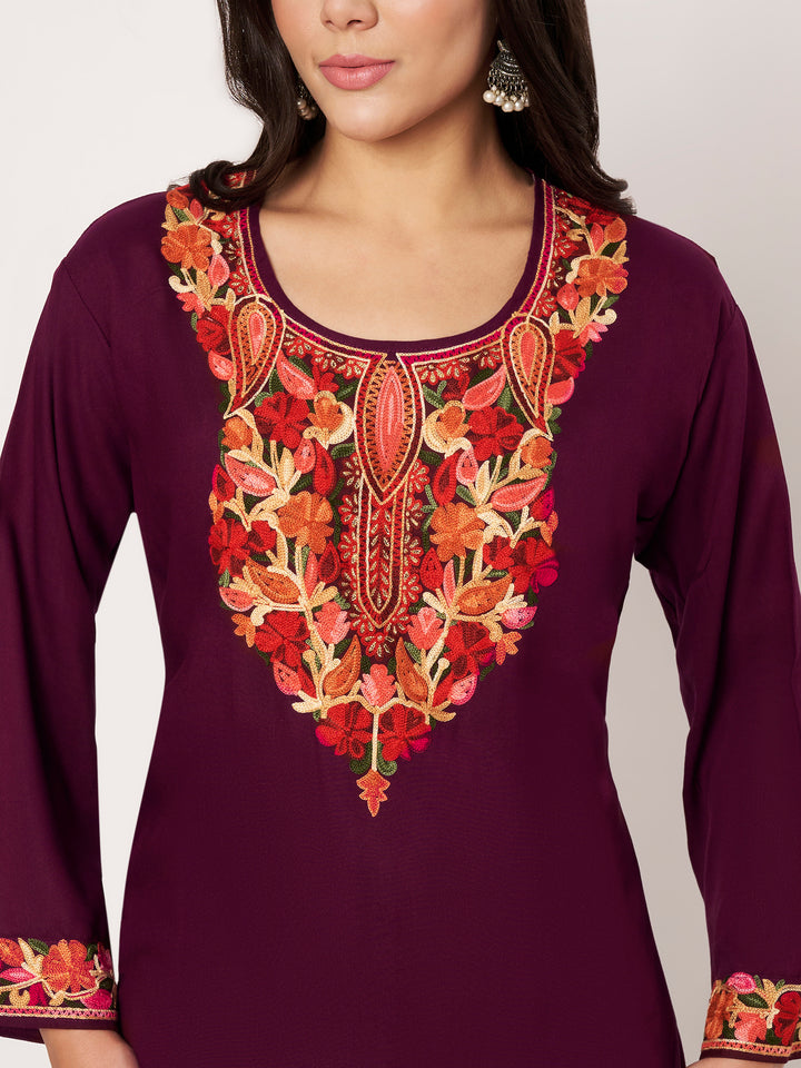 Women Embroidered Kurta Set | Floral Suit