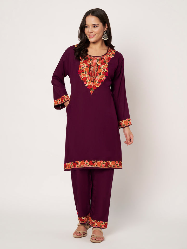 Women Embroidered Kurta Set | Floral Suit