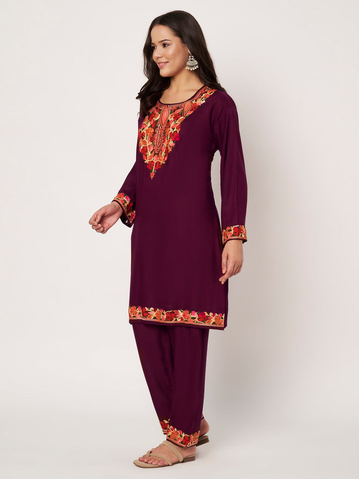 Women Embroidered Kurta Set | Floral Suit