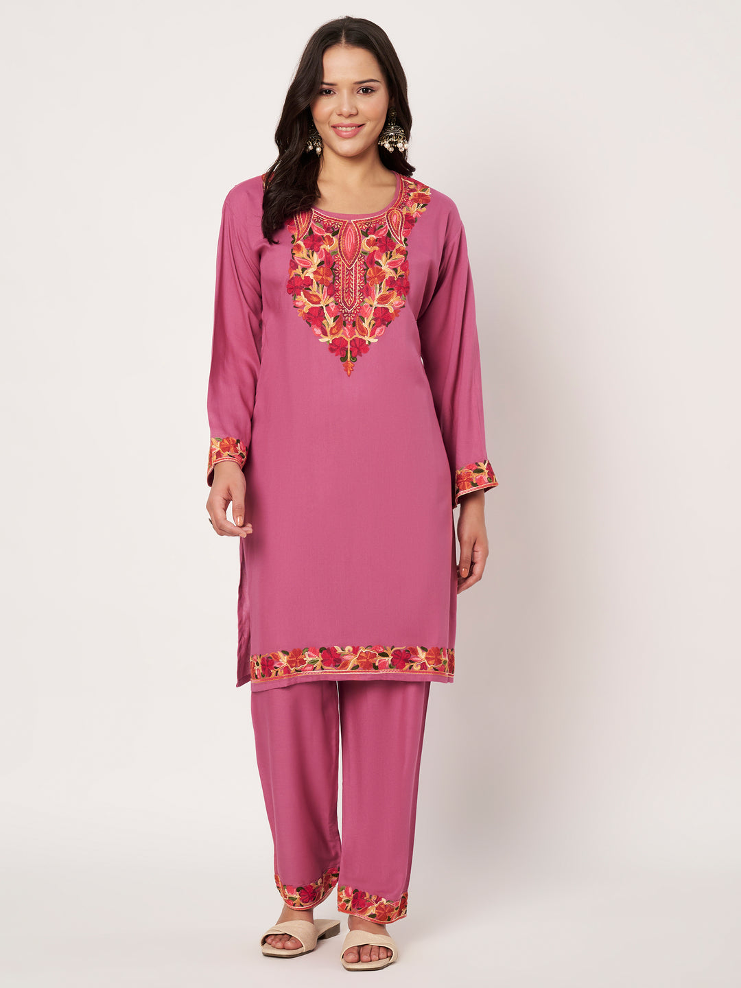 Women Embroidered Kurta Set | Floral Suit