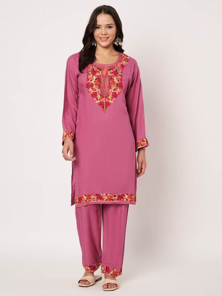 Women Embroidered Kurta Set | Floral Suit
