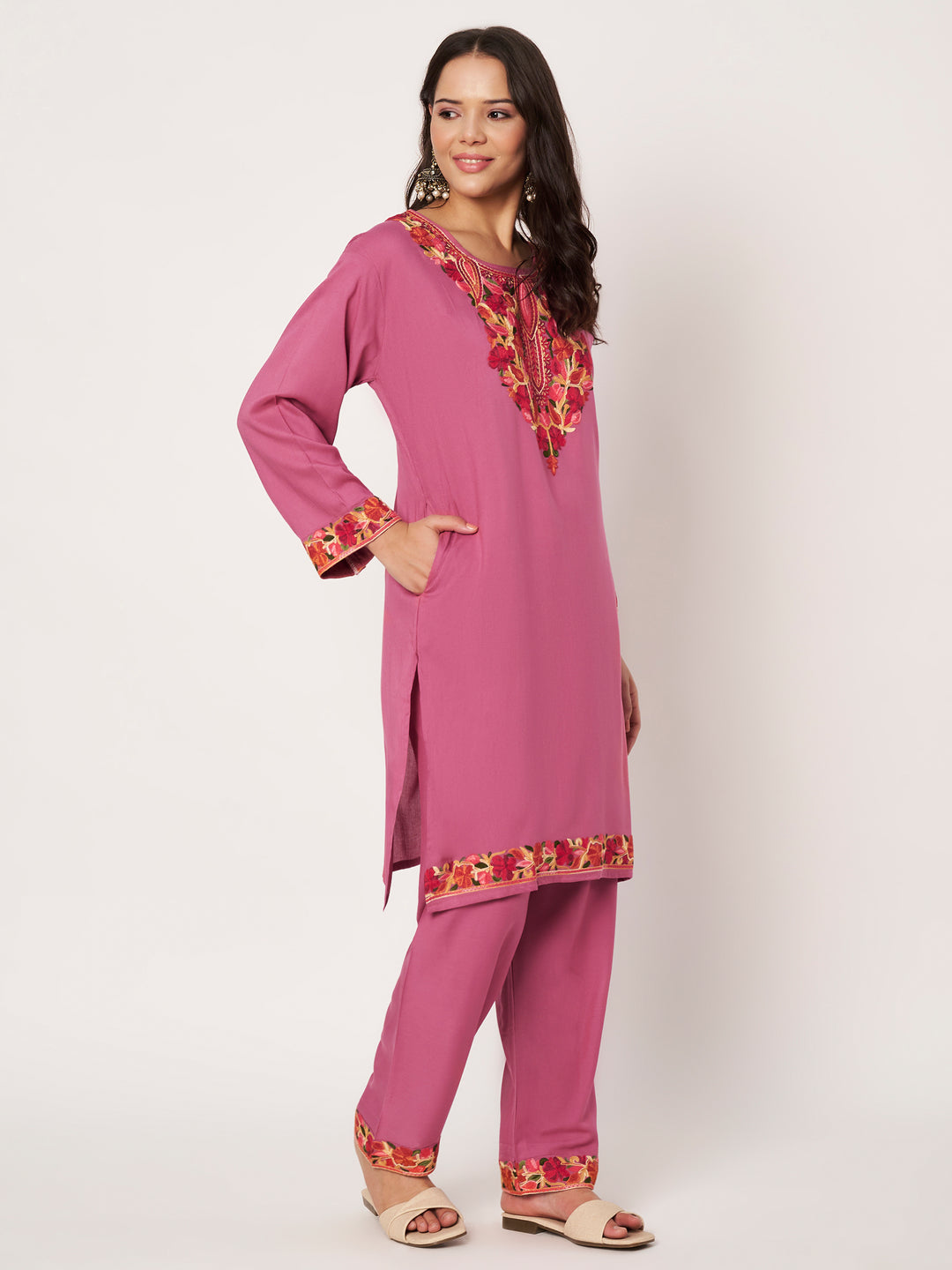 Women Embroidered Kurta Set | Floral Suit