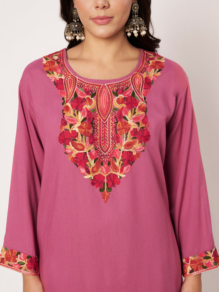 Women Embroidered Kurta Set | Floral Suit