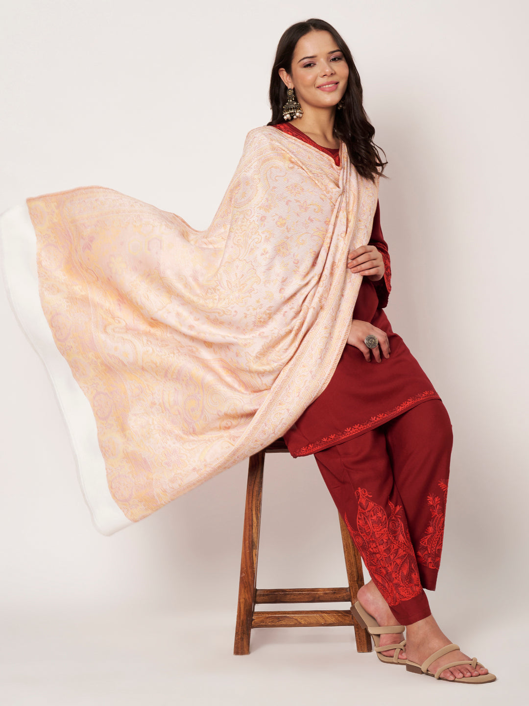 Women's Jamawar Wool Shawl