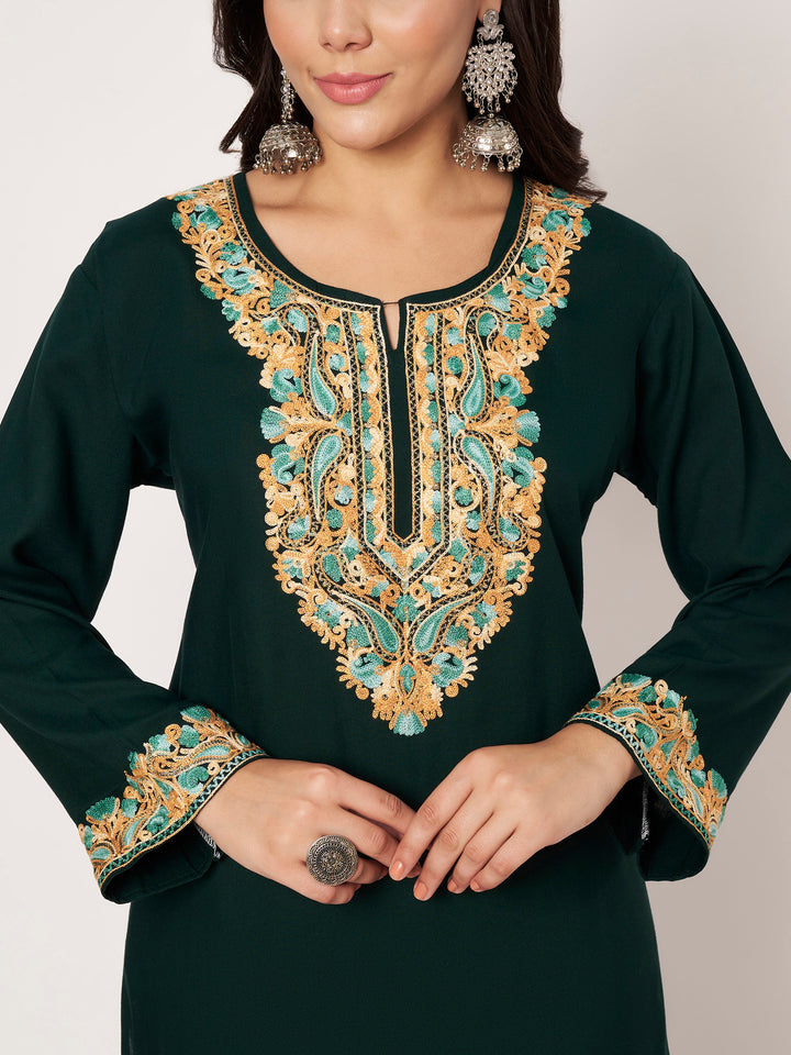 Women Floral Embroidered Kurta Palazzo Set
