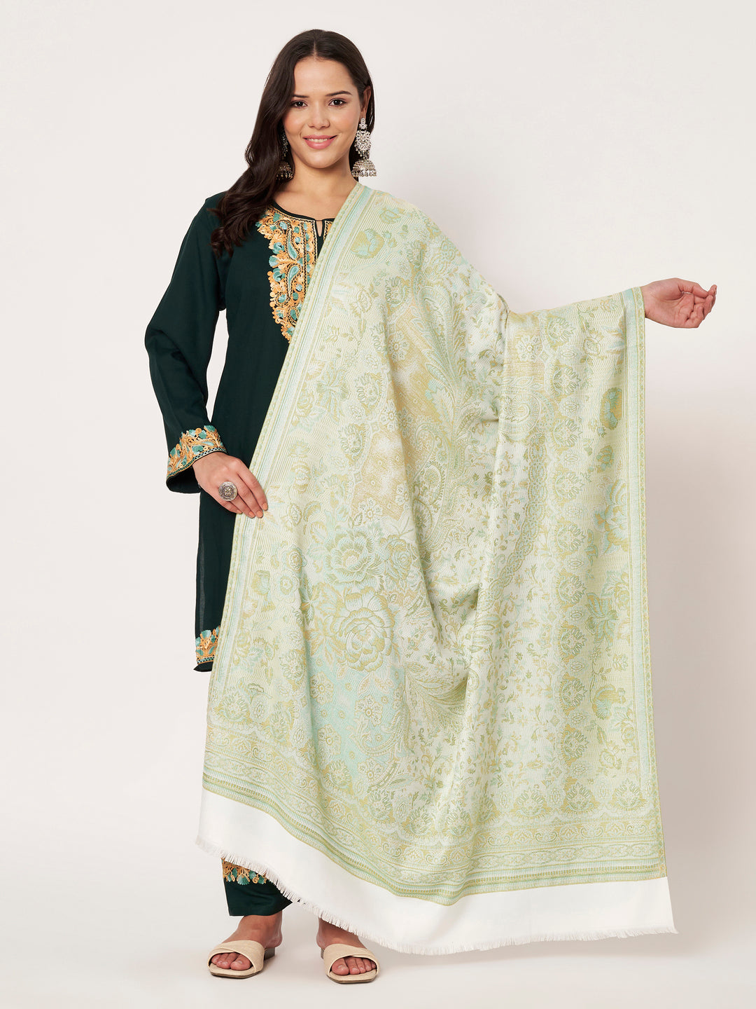 Women's Jamawar Wool Shawl