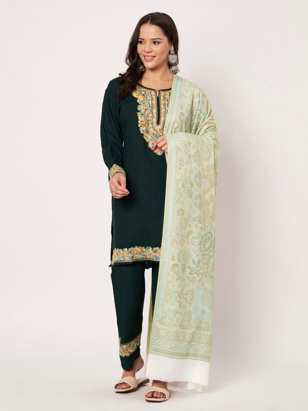 Women's Jamawar Wool Shawl