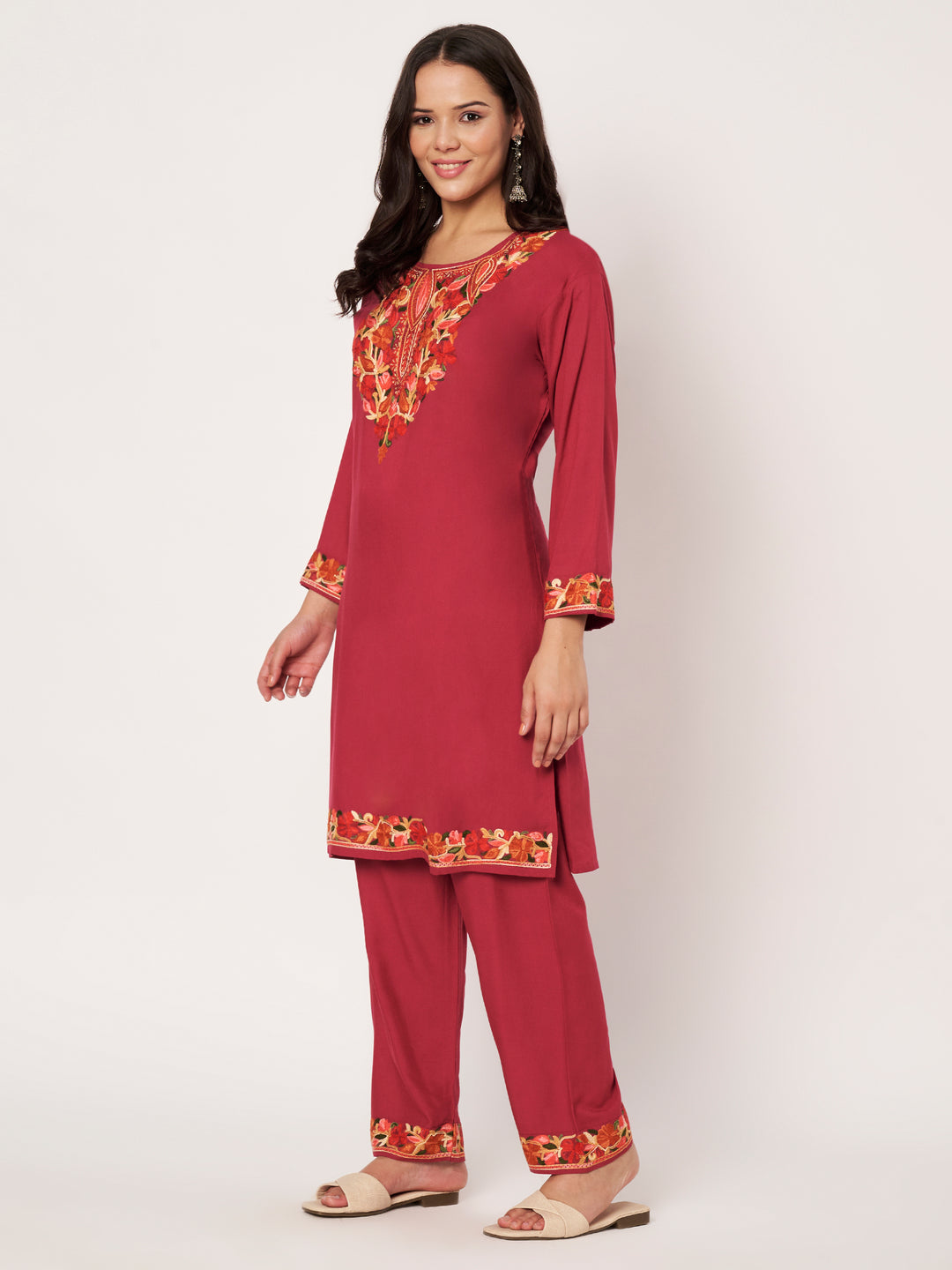 Women Embroidered Kurta Set | Floral Suit