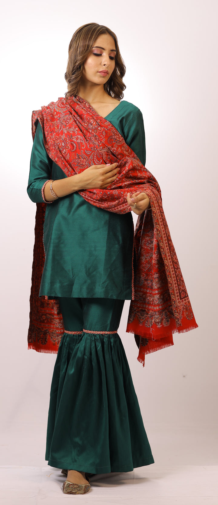Women's Jamawar Wool Shawl