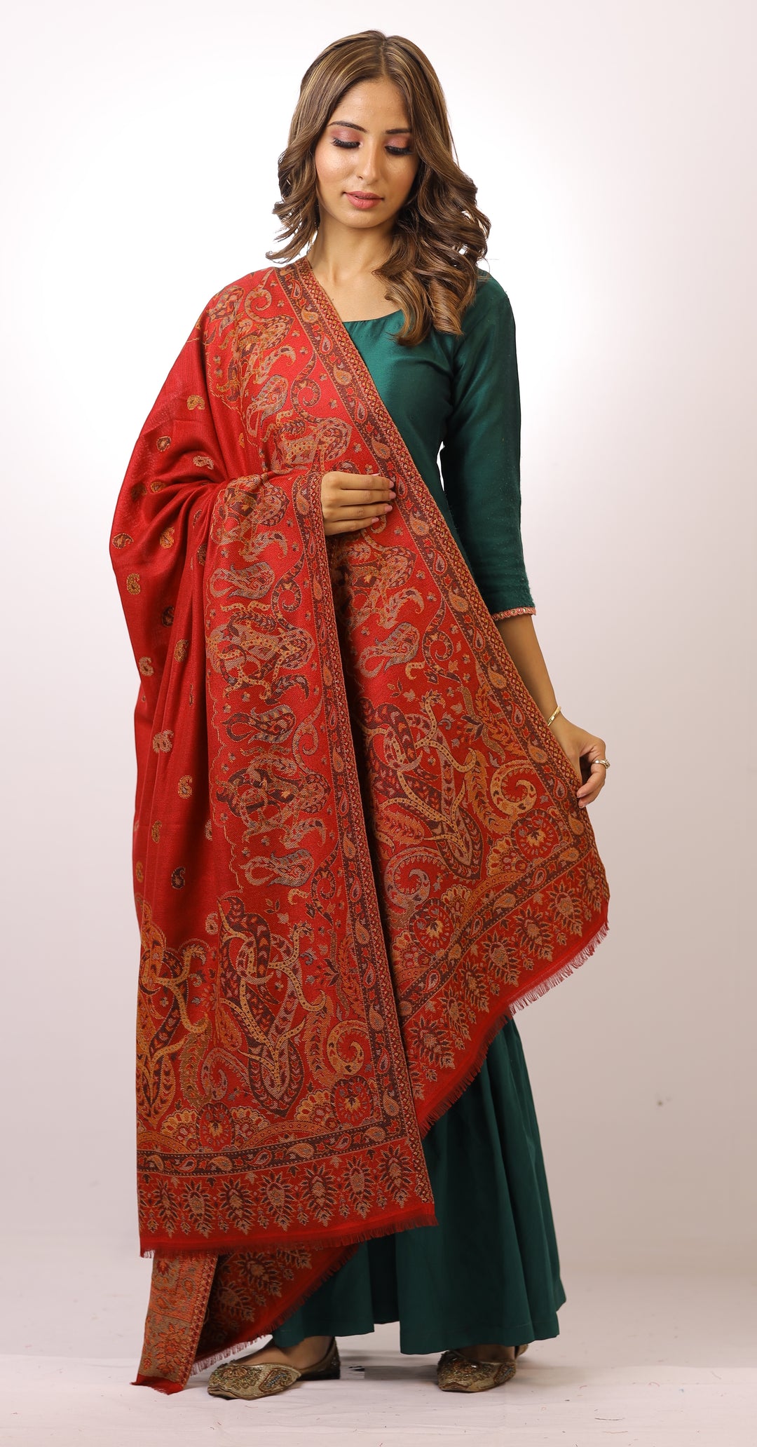 Women's Jamawar Wool Shawl