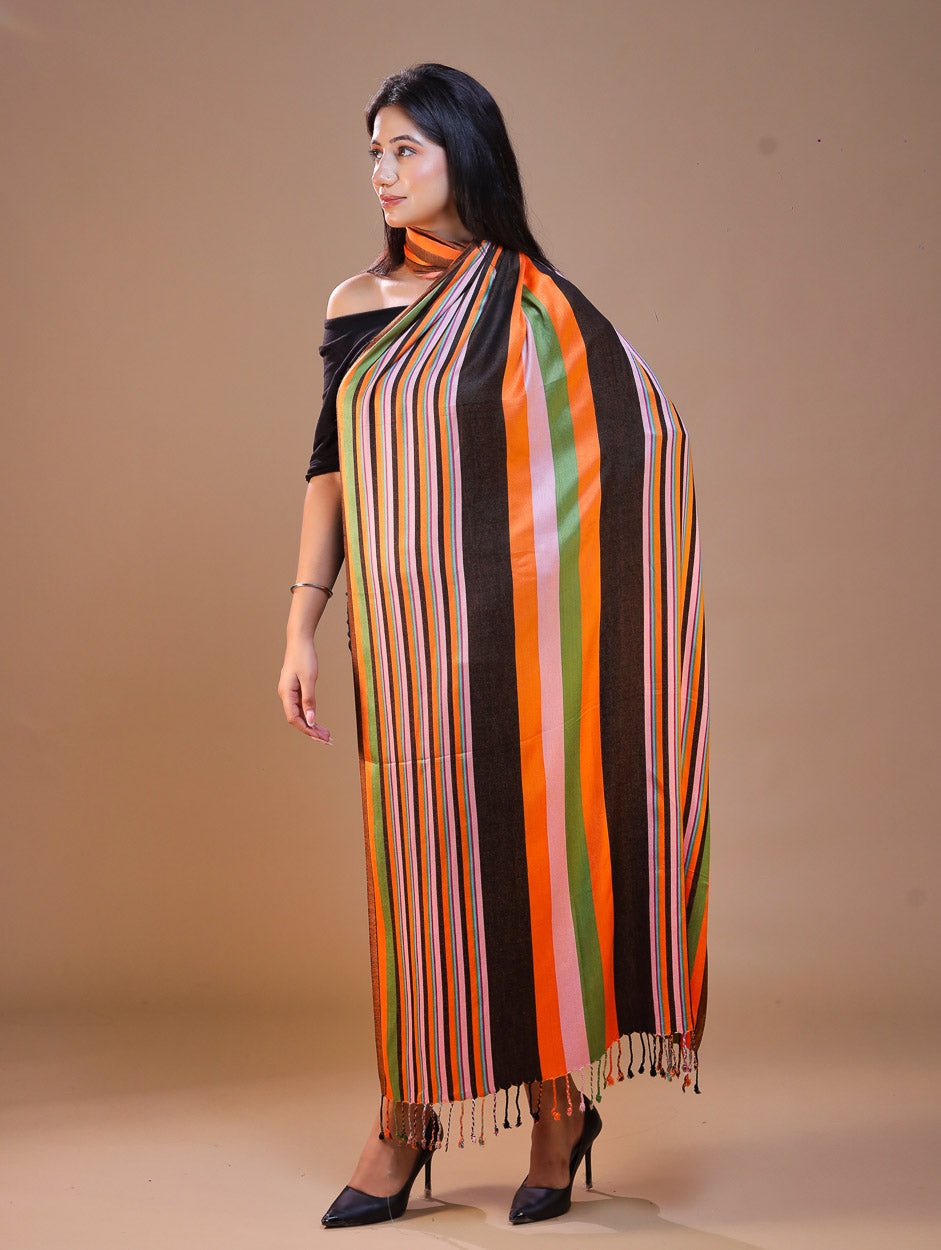Women's Striped Formal Viscose Stole