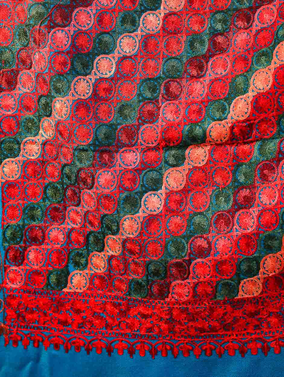Women's Aari Embroidery Wool Stole