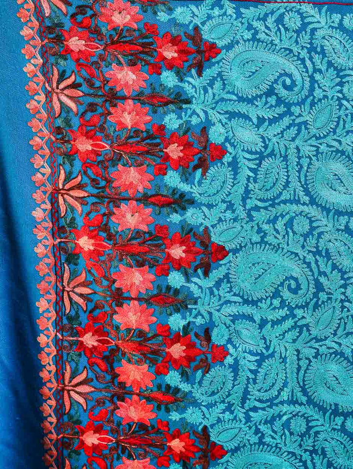 Women's Aari Embroidered Wool Stole