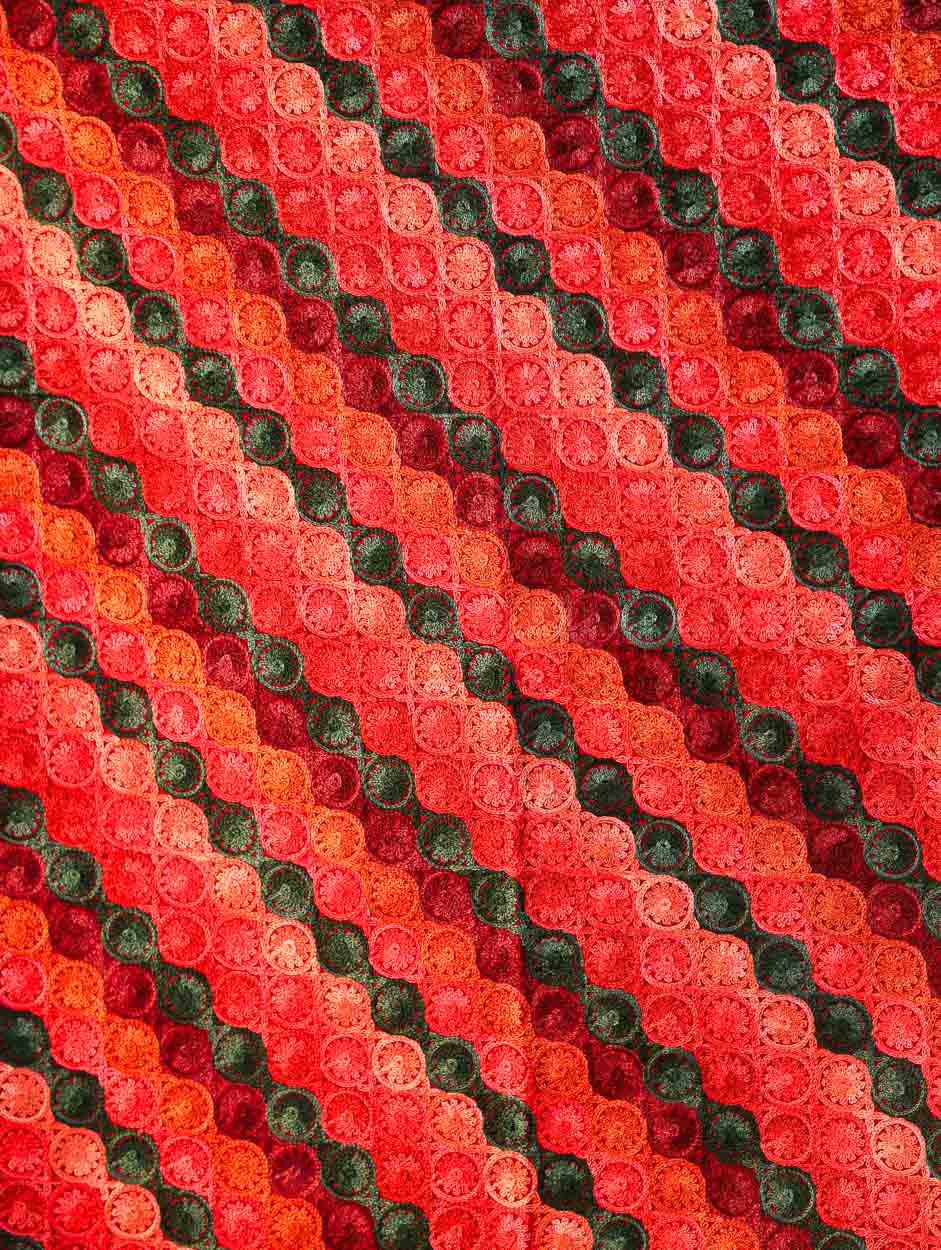 Women's Aari Embroidery Wool Stole