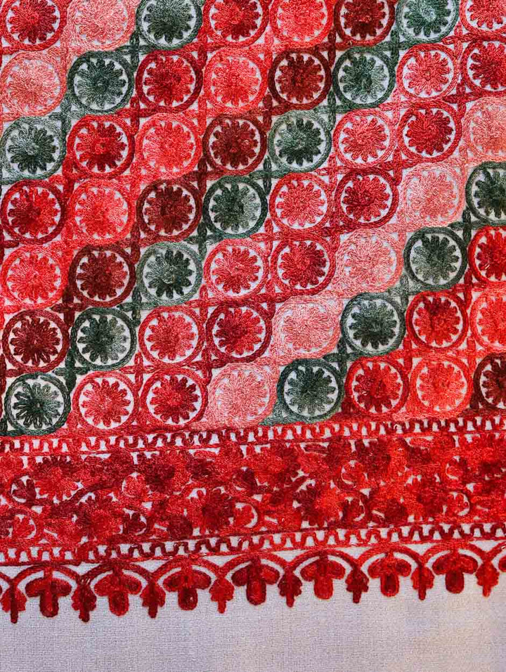 Women's Aari Embroidery Wool Stole