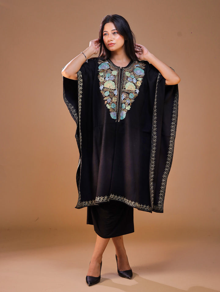 Women's Aari Work Yoke Design Kashmiri Embroidered Kaftan(Pheran)
