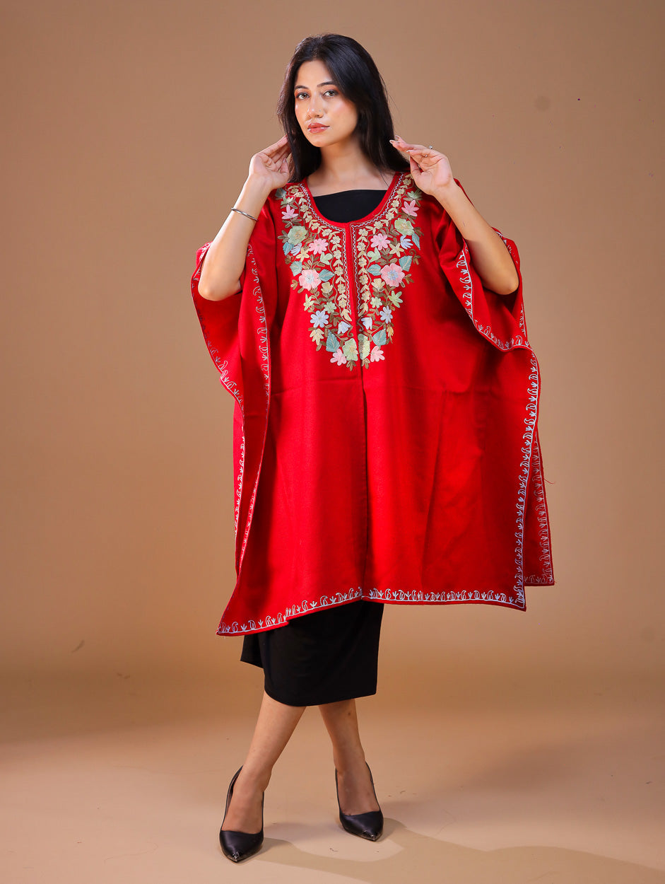 Women's Aari Work Yoke Design Kashmiri Embroidered Kaftan(Pheran)