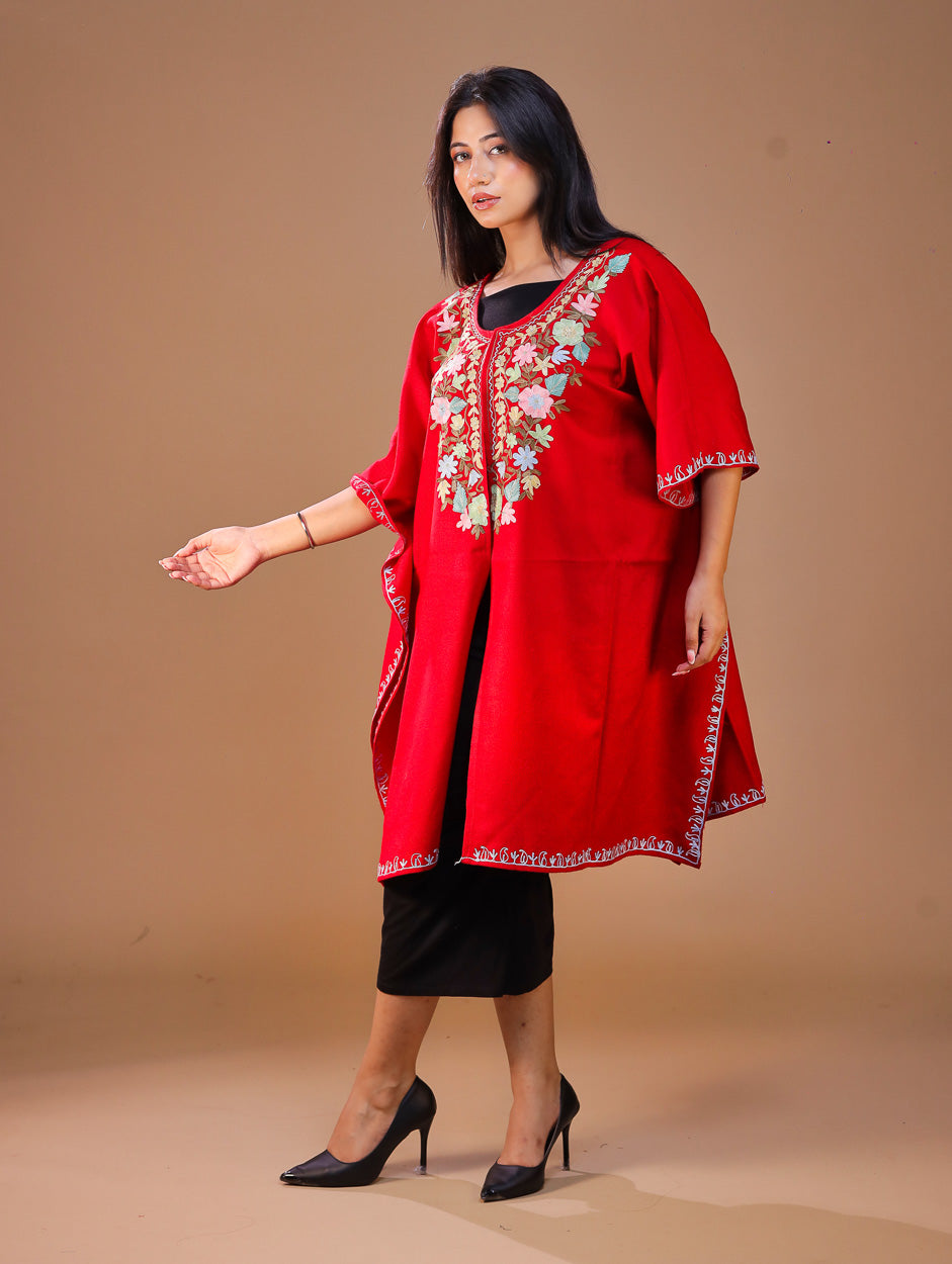 Women's Aari Work Yoke Design Kashmiri Embroidered Kaftan(Pheran)