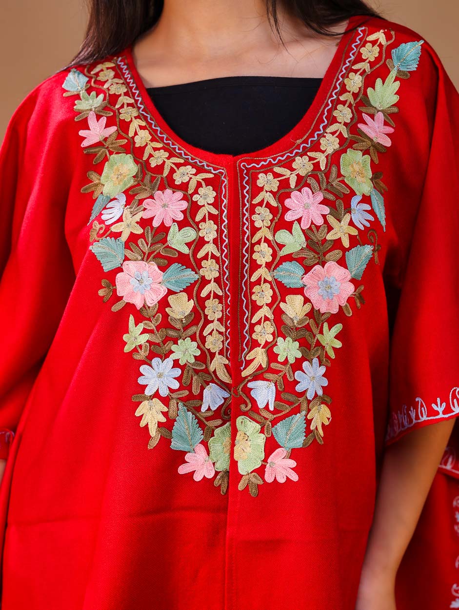 Women's Aari Work Yoke Design Kashmiri Embroidered Kaftan(Pheran)