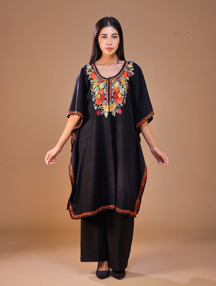 Women's Aari Work Yoke Design Kashmiri Embroidered Kaftan(Pheran)
