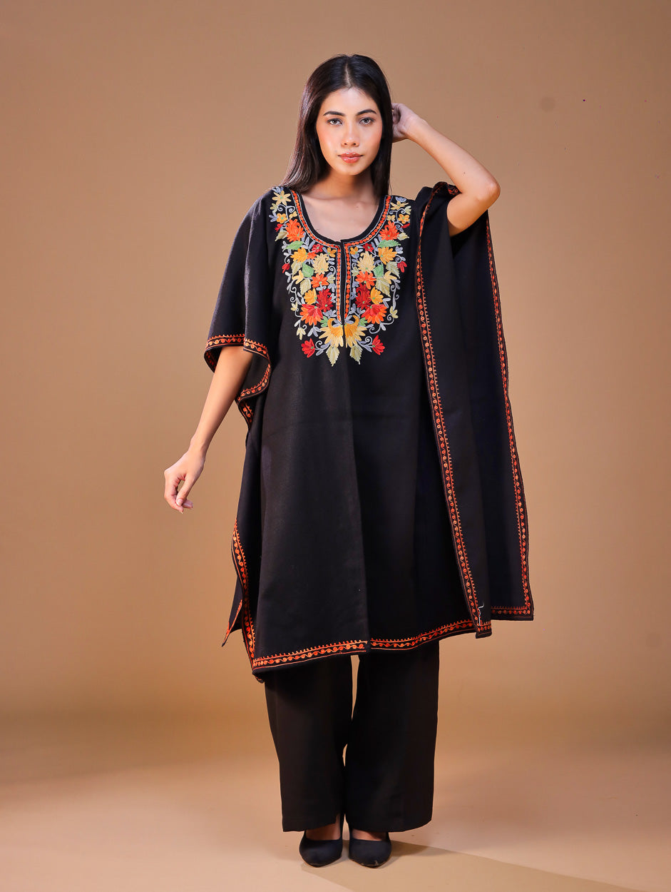 Women's Aari Work Yoke Design Kashmiri Embroidered Kaftan(Pheran)