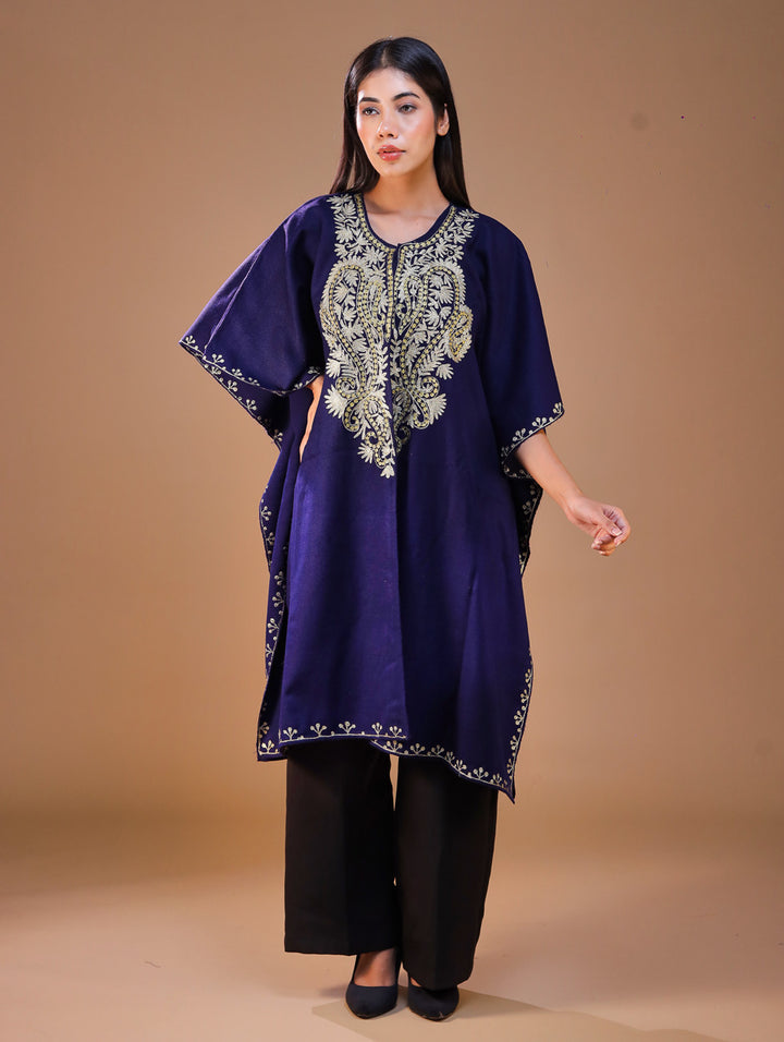 Women's Aari Work Yoke Design Kashmiri Embroidered Kaftan(Pheran)