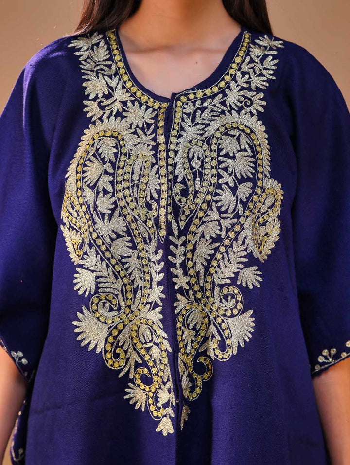 Women's Aari Work Yoke Design Kashmiri Embroidered Kaftan(Pheran)