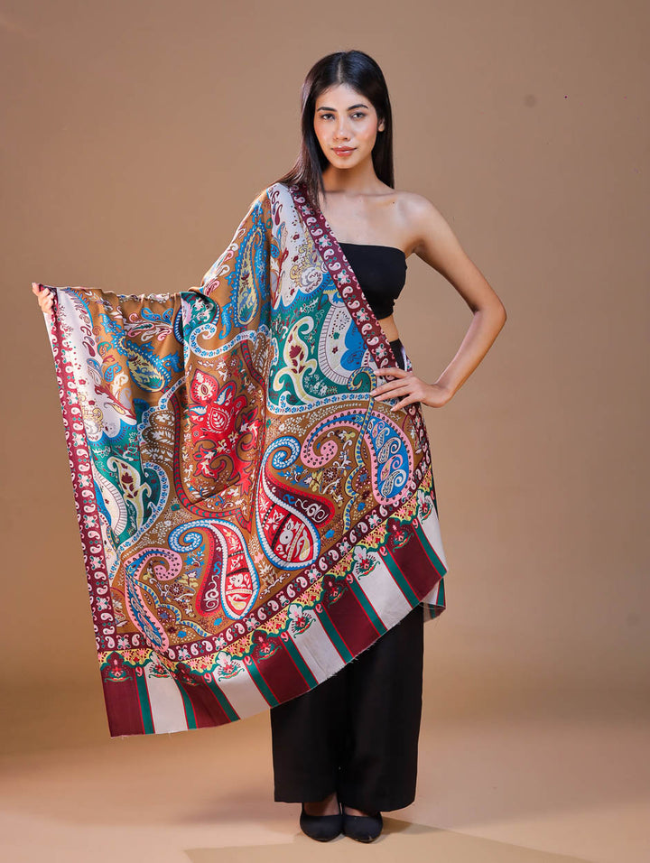 Women's Printed Floral Wool Shawl