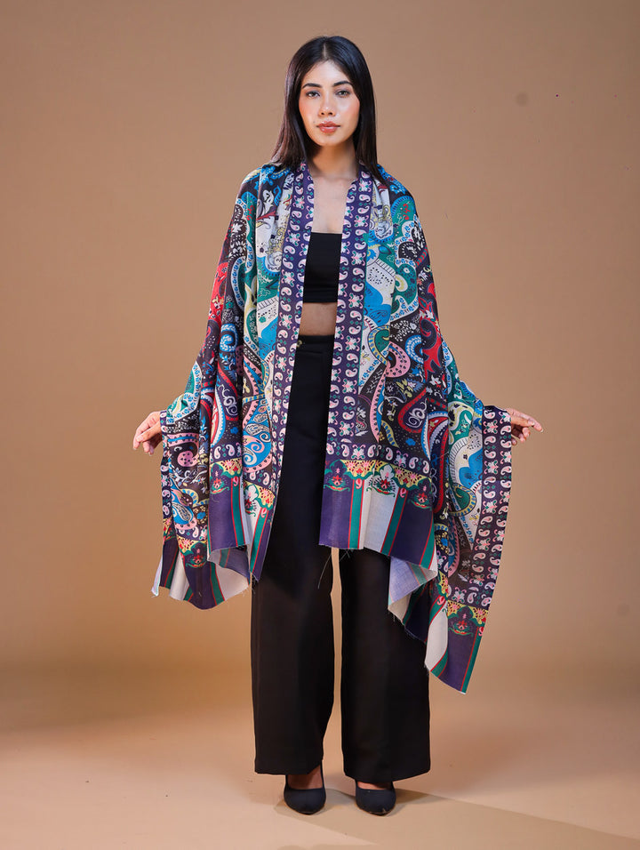 Women's Printed Floral Wool Shawl