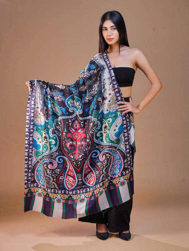 Women's Printed Floral Wool Shawl