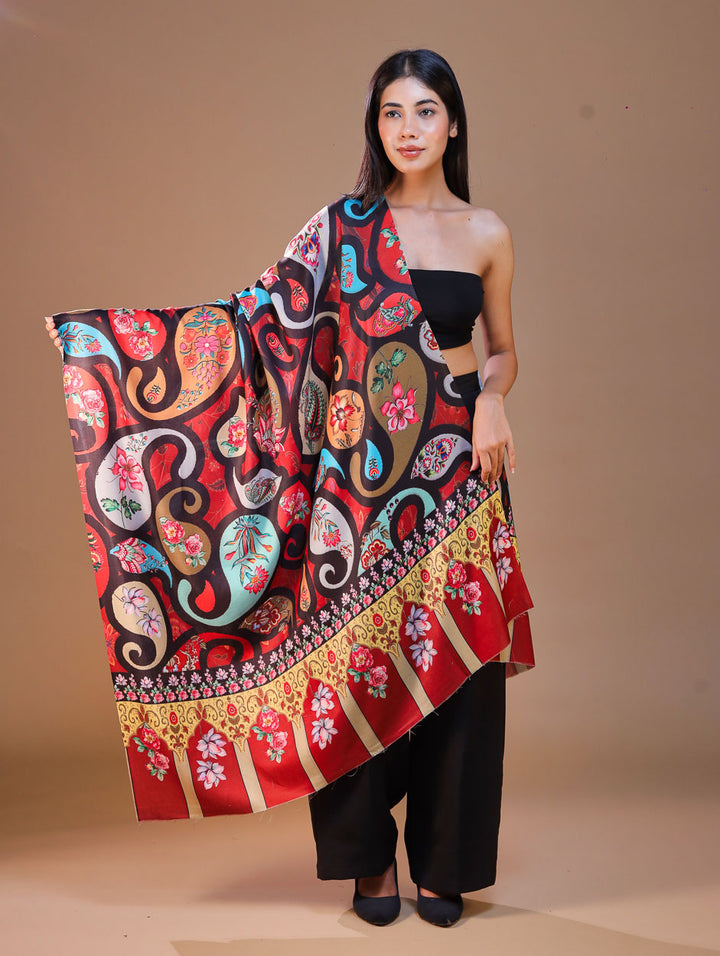 Women's Printed Floral Wool Shawl