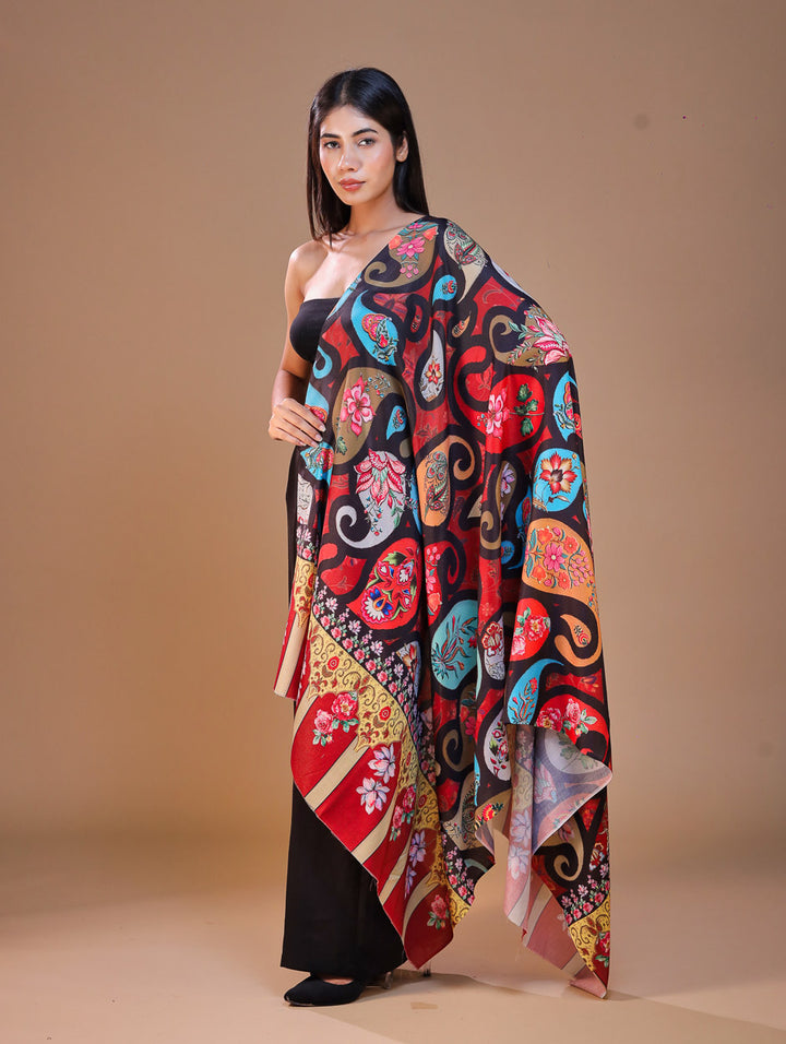 Women's Printed Floral Wool Shawl