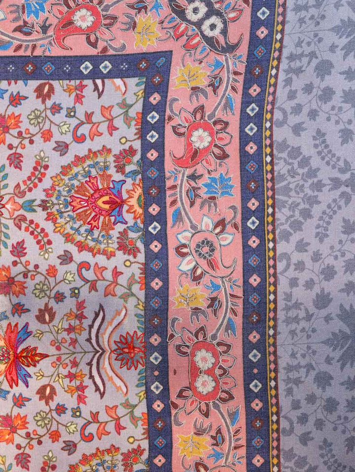 Women's Printed Aari Embroidery Wool Stole
