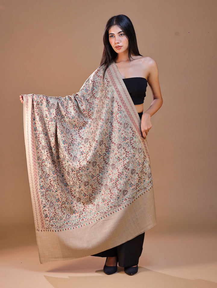 Women's Aari Embroidery Wool Shawl