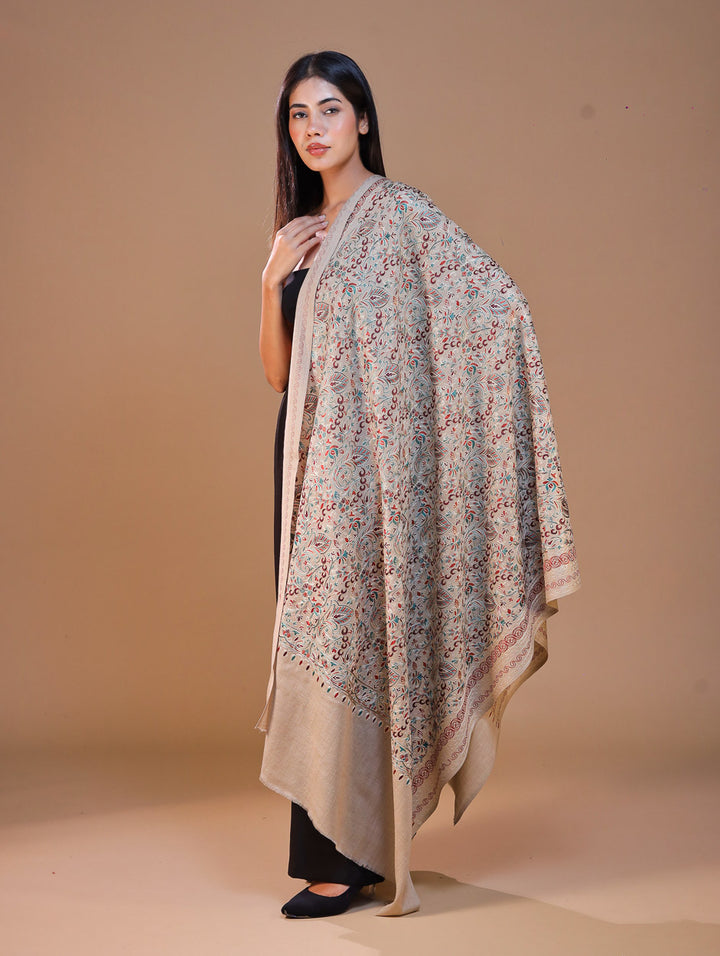 Women's Aari Embroidery Wool Shawl
