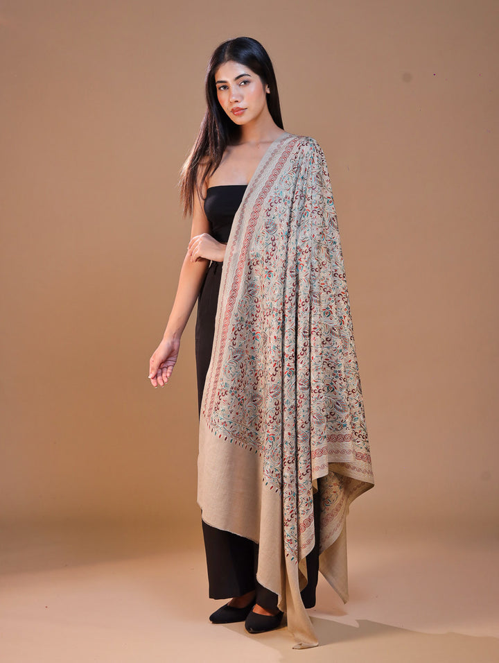 Women's Aari Embroidery Wool Shawl
