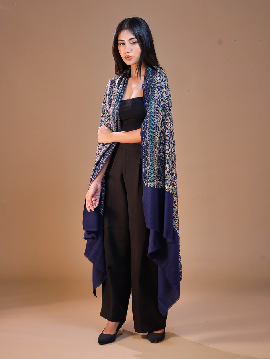 Women's Aari Embroidery Wool Shawl