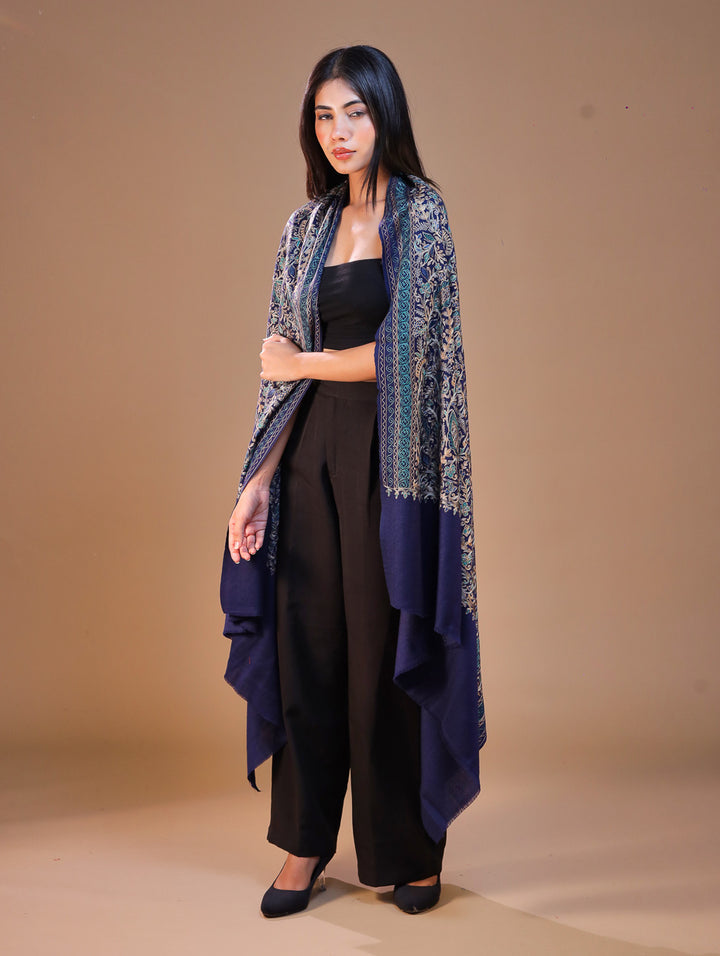 Women's Aari Embroidery Wool Shawl