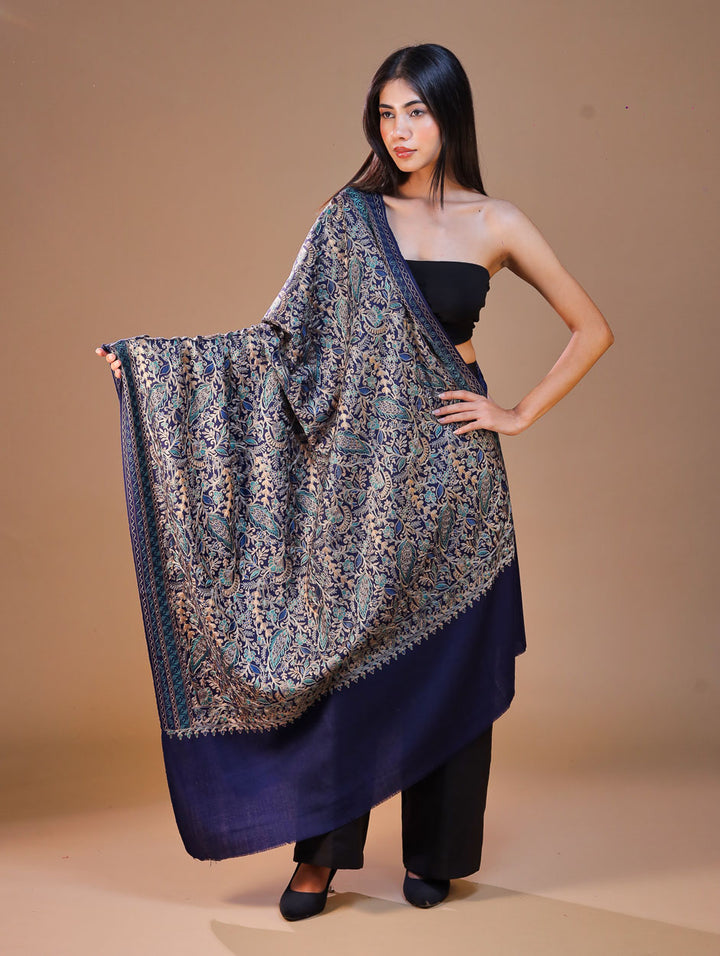 Women's Aari Embroidery Wool Shawl