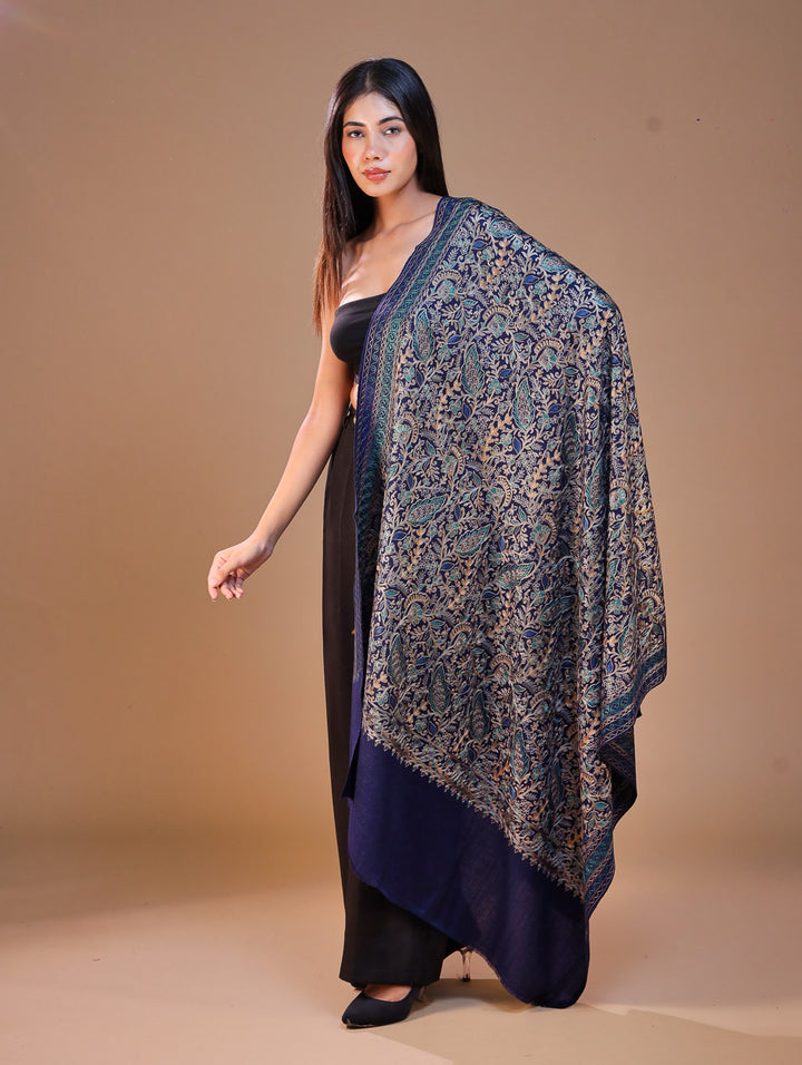 Women's Aari Embroidery Wool Shawl