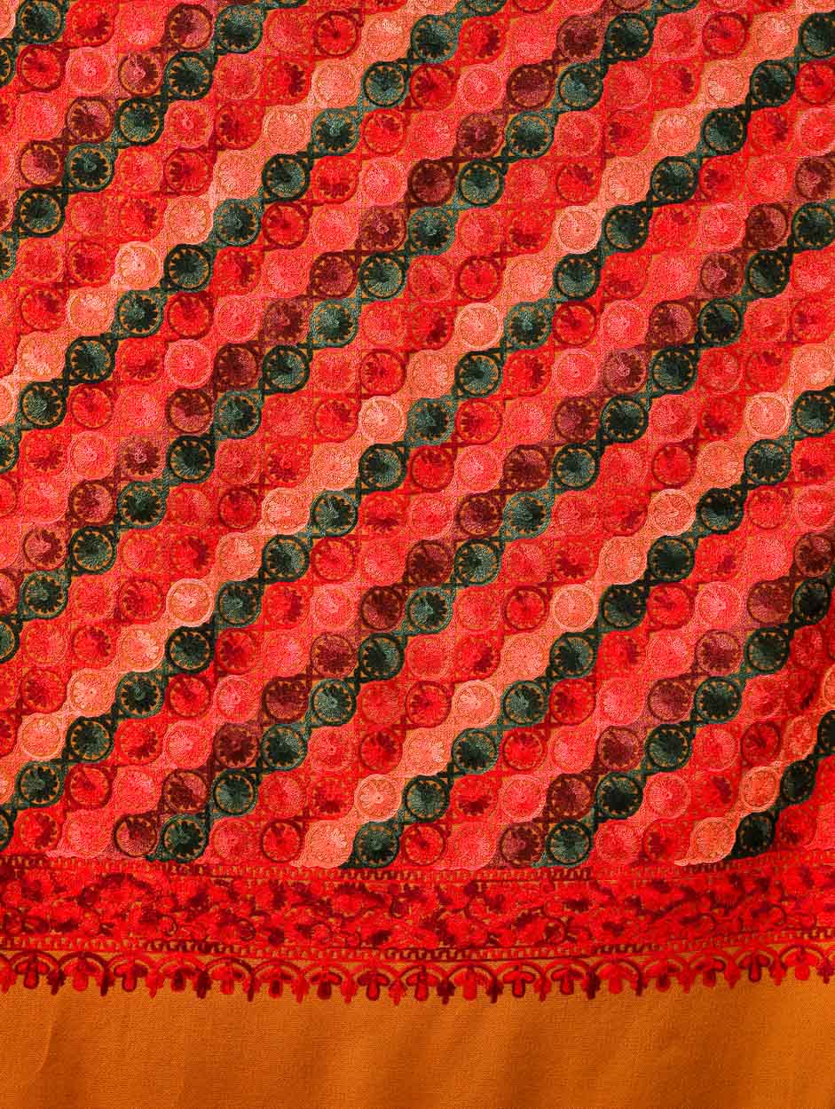 Women's Aari Embroidery Wool Stole