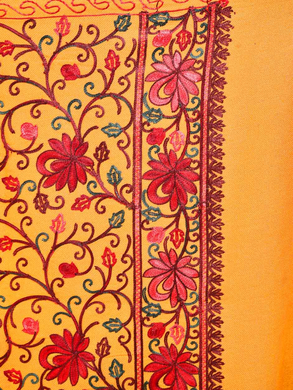 Women's Aari Embroidered Wool Stole